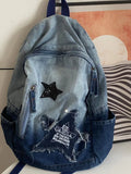 Boxtoday Gift Vintage Grunge Denim Backpacks Women Patchwork Large Capacity Y2k Mochila School Bag Ladies Harajuku Backpack Aesthetic