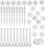 Boxtoday 40pcs Christmas Tree Pendant Ornaments Acrylic Crystal Snowflake Icicles Decoration Kit for Xmas Winter New Year Party Decor