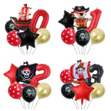 Boxtoday 6pcs Pirate Theme Red And Black Pirate Ship Foil Balloons Halloween Kids Happy Birthday Party Baby Shower Decorations Supplies