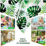 Boxtoday 137x274cm Disposable Tablecloth PE Green Palm Leaves Outdoor Picnic Party Tablecover School Day Housewarming Party Decorations