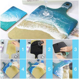 Boxtoday Resin Silicone Tray Molds, Casting Mold for Epoxy Resin, DIY Resin Large Serving Rectangle Shape Handle Board for Home Deco