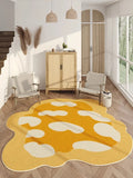 Boxtoday Irregular Creative Carpet Art Yellow Spot Rugs Comfortable Soft Play Living Room Carpets Machine Washable Easy Care Bedroom Rug