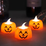 Boxtoday 1PC Halloween Pumpkin Lights LED Electronic Candle Lights Halloween Horror Props Home Bar Haunted House Decoration Props