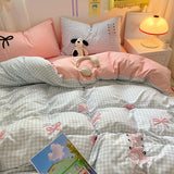 Boxtoday Ins Style Sweet Bedding Set For Girls Duvet Cover Set Soft Embroidery Bed Sheet Set Comforter Set Quilt Cover