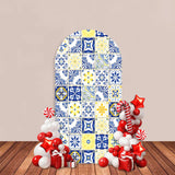 Boxtoday Lemon Bridal Shower Arch Backdrop Cover Blue Tiles Birthday Baby Shower Party Decor Background Wedding Cake Portrait Photozone