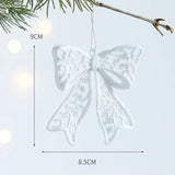 Boxtoday Acrylic Pendant Intricate Glitter Bow Hangings Elegant Snowflake for Window