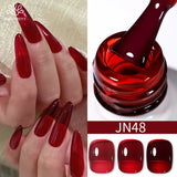 Boxtoday 10ml Blood Red Jelly Gel Nail Polish Halloween Nails Art Gel Polish Sheer Translucent Nail Gel for Winter Manicure