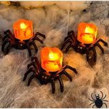 Boxtoday Halloween Spider Skull Lamp Led Electronic Glowing Candle Light For Home Bar Haunted House Party Decor Horror Props Ornament