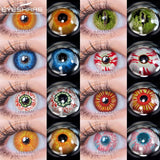 Boxtoday 1Pair Anime Color Contact Lenses for Eyes Yearly Red Lenses Black White Lenses Halloween Eye Lens Cosplay Eye Contacts