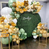 Boxtoday 40PCS Sage Green Gold White Latex Confetti Balloons Baby Shower Birthday Wedding Party Decorations Globos