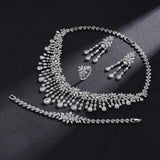 2025 New 4-piece Bride Zirconia Full Set Women's Party Jewelry Set Luxury Dubai Nigeria CZ Crystal Wedding Jewelry Set