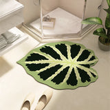 Boxtoday Bathroom Mat U Shape Leaf Absorbent Bath Foot Mats Carpet Anti-Slip Rubber Room Rugs Toilet Floor Shower Pad Entrance Door Mat