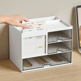 Boxtoday Desk Drawer Storage Box Stackable Dustproof Office Supplies Student Desk Organizer Stationery Holder Office Supplies