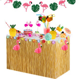 Boxtoday Tropical Luau Party Straw Grass Table Skirt Plastic Flower Decoration Hawaii Theme Wedding Birthday Summer Beach  Party Supplies