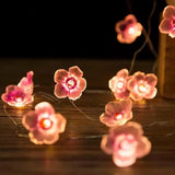 Boxtoday 3M 30LEDS Cherry Blossom Fairy String Lights Pink Flower String Lamps Battery Powered For Outdoor Christmas Garland Decoration