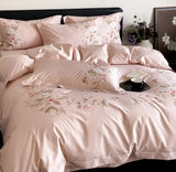 Boxtoday Elegant french flower pink beige bedding set,full queen king romantic 100s cotton home textile bed sheet pillow case duvet cover