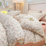 Boxtoday Fresh Botanical Floral Bedding Set for Kids and Adults, Leaves, Flower Duvet Cover, Pillowcases, Soft Washed Cotton, Home Textil