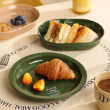 Boxtoday Ins Style Korean Blogger Same Plate Elliptical Beef Plate Western Cuisine Plate Premium Afternoon Tea One Person Tableware