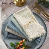 Boxtoday 20PCS Cloth Napkins Cotton Gauze Retro Burr Rustic Kitchen Tea Towel Wedding Party Dinner Christmas Napkin Table Decoration