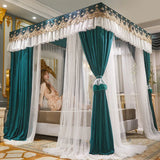 Boxtoday  Palace Mosquito Net with U-shaped Track Frame Romantic Lace Shading Bed Curtain Canopy Nets Three-door Bedcover Home Decoration