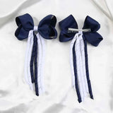 Boxtoday 2Pcs Christmas Hair Bow Clips For Women Girls Long Tassel Hairpins Solid Ribbon Red Hairgrips Headwear Hair Accessories