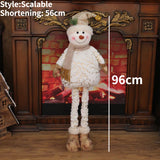 Boxtoday 48cm -75cm Printed Fabric Plush Scalable Snowman Doll Christmas Family Party Decorative Ornaments Happy 2024 New Year