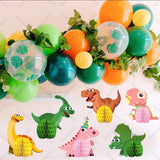 Boxtoday 9pcs Dinosaur Honeycomb Centerpiece Cute Jurassic Dinosaur Honeycomb Ball DIY Kids Birthday Party Table Ornament Booth Props