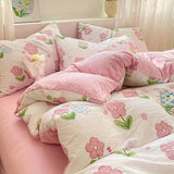 Boxtoday Ins Floral Bedding Set Yellow Flower Duvet Cover No Filler Pillowcase Flat Sheet Kids Adult Single Double Size Bedspread