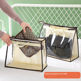 Boxtoday 1pc Dust-Proof Transparent Storage Bag Organizer Hanging Handbag Cover with Zipper High Capacity Bags