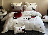 Boxtoday cute cat polka dot apple red black bedding set kid,full queen king cotton home textile bed sheet pillow case duvet cover