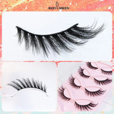 Boxtoday  Cat Eye Lashes 5 Pairs Winged Wispy Natural False Eyelashes Makeup Fox Eye Faux Mink Eyelashes