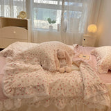 Boxtoday Summer Quilt   2024 New  Cotton Korean Ins Lace Fragmented Series  Air Condition Quilt High Quality Summer Blanket set