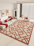 Boxtoday Red Plaid Carpet Lines Artistic Luxurious Bedroom Rugs Large Size Living Room Carpets Comfortable Soft Machine Washable Rug 양탄자