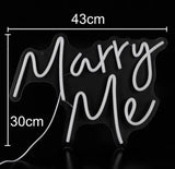 Boxtoday 43X30cm Marry Me Neon Signs Acrylic Letters Neon Light Sign for Proposal Wedding Valentine's Day Party Decoration Romantic Sign