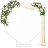 Boxtoday US 86.6 in. x 86.6 in. Heart Shape White Metal Arbor Decorative Wedding Flower Arch Backdrop Stand wedding decor garden arch