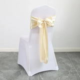 Boxtoday 10/50pcs Satin Chair Bow Sashes Wholesale Wedding Chair Knot Ribbon Ties For Party Event Hotel Banquet Supplies Home Decorations