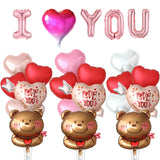 Boxtoday Happy Valentine’s Day Love Red Heart Bear Foil Balloons Wedding Anniversary Party Supplies Birthday Gift Home Outdoor Decoration