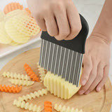 Boxtoday Stainless Steel Potato Clip Slicer French Fries Makers Vegetable Fruit Crinkle Wavy Knife Cutter Chopper Kitchen Vegetable Tools