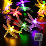 Boxtoday Solar Dragonfly String Lights Outdoor Fairy Lights with 8 Modes Waterproof Solar Powered for Patio Yard Christmas Decor 695