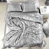 Boxtoday Summer Satin Bedding Set Comforter  Duvet Cover Bed Sheet Pillow Quilt Cover Single/Double/Queen Size Quilted