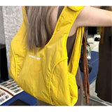 Boxtoday Gift Hot Girls Yellow Backpack Women Retro Large Capacity Y2k Backpacks Female Vintage Fashion Mochila Schoolbag Aesthetic