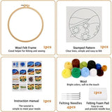 Boxtoday Painting DIY Wool Embroidery Kit Creative DIY Wool Needle Felt Picture Kit Craft Painting Gift For Mom Friends Kids