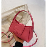 Boxtoday Gift Casual Lychee Leather Love Design Women's Handbag Fashion High Quality All-match Summer Crossbody Bag Simple Solid Shoulder Bags