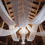 Boxtoday 4Pcs Wholsale White Ceiling Drapes Weddings Arch Draping Fabric Gauze Tulle Curtain for Party Ceremony Stage Hotel Decoration