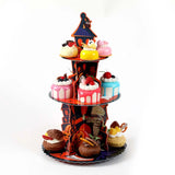 Boxtoday Halloween Cake Stand, Paper Three-Tier Dessert Tray, Halloween Cake Decoration Ornaments