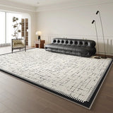 Boxtoday Black Beige Plaid Carpet Comfortable Easy Clean Non Slip TPR Rugs Modern Luxury Decoration Large Size Living Room Carpets Tapete