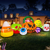 Boxtoday 240cm 270cm Halloween Home Outdoor Decoration Arch Door Scary Ghost Pumpkin Witch Blow Up Halloween Party Decor Prop