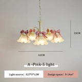 Boxtoday Sweet Princess Room Chandeliers Pink Bow Glass Lamps Modern Romantic Warm Children's Living Room Girl Bedroom Decor Chandelier