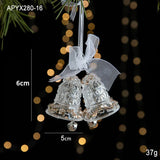 Boxtoday Christmas Tree Acrylic Toy Pendant Elk Bells Transparent Snowflake Pendants With Sequins Home Xmas Party Decor Accessories Props