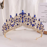 Boxtoday Baroque Pink Crystal Beads Tiara Crown Headwear For Women Girls Wedding Party Princess Bridal Queen Hair Accessories